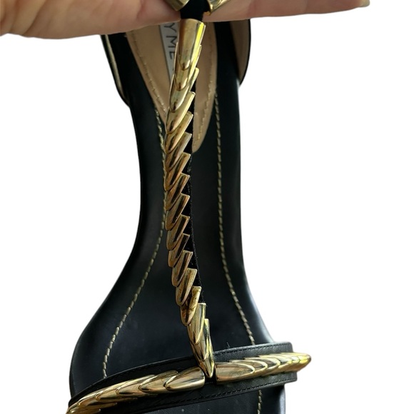 GREYMER NEW heels black and gold, beautiful chain details size 40 - Picture 6 of 6